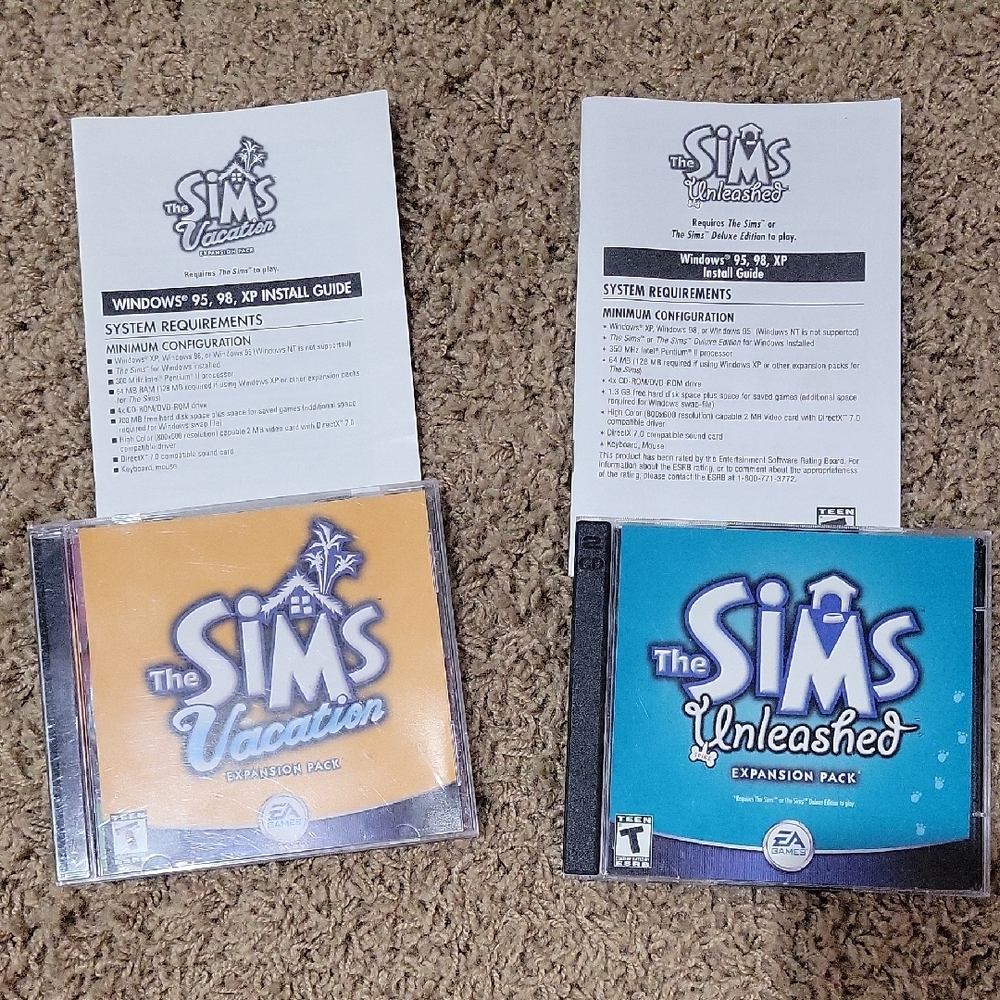The Sims Vacation and Unleashed Expansion Packs